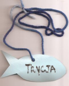 Trisha's name tag in Russian